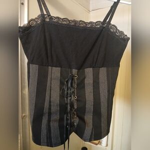 Black and grey Corset style top